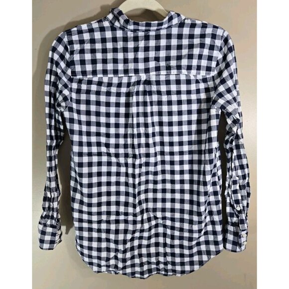 J. Crew Mercentile Blue & White Checkered Lightweight 100% Cotton Flannel XS - Picture 6 of 9